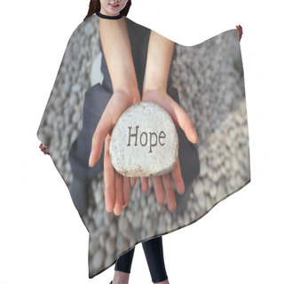 Personality  Hands Holding Stone Pebble Hair Cutting Cape