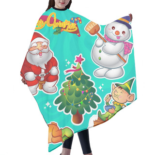 Personality  Christmas Cartoon Elements Hair Cutting Cape