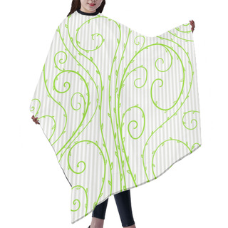 Personality  Vector Floral Pattern With Green Curled Lines And Spirals  Hair Cutting Cape