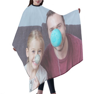 Personality  Father And Daughter Posing With Planets  Hair Cutting Cape