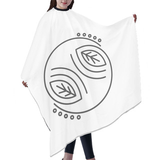 Personality  Eco Floral Yin Yang Icon Vector Concept Design Template Web Hair Cutting Cape