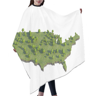 Personality  3d Render Of USA  Map Section Cut Isolated On White With Clipping Path Hair Cutting Cape
