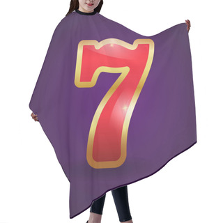 Personality  Elegant And Sparkling Number 7 With Glass Effect. Suitable For Use As A Design Element For Casinos And Slot Machines. 3 D. Vector Illustration. Hair Cutting Cape