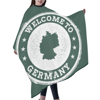 Personality  White Chalk Texture Retro Stamp With Federal Republic Of Germany Map On A Green Blackboard. Hair Cutting Cape