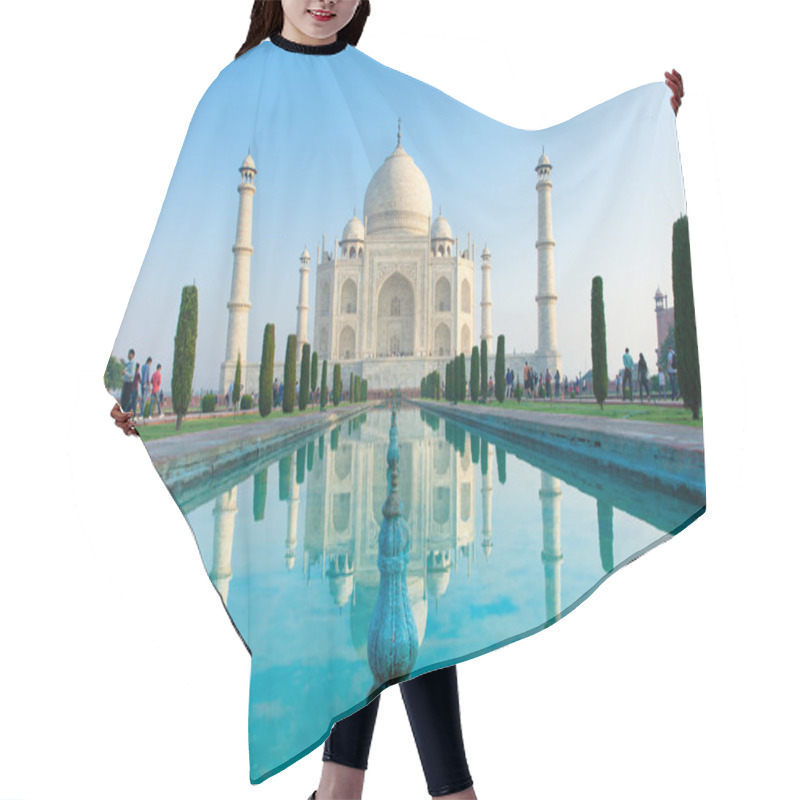 Personality  The morning view of Taj Mahal monument, India. hair cutting cape