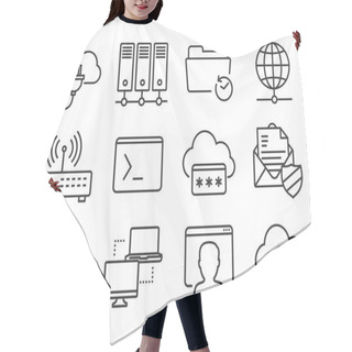 Personality  Networking Icons Set Hair Cutting Cape
