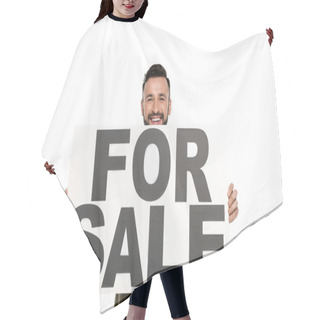 Personality  Man With For Sale Banner Hair Cutting Cape