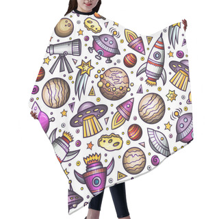 Personality  Cartoon Hand-drawn Space, Planets Seamless Pattern Hair Cutting Cape