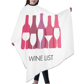 Personality  Wine List Design Templates With Different Wine Bottles Hair Cutting Cape