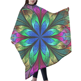 Personality  Multicolored Symmetrical Fractal Flower In Stained-glass Window  Hair Cutting Cape