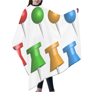 Personality  Push Pins Icons Set Hair Cutting Cape