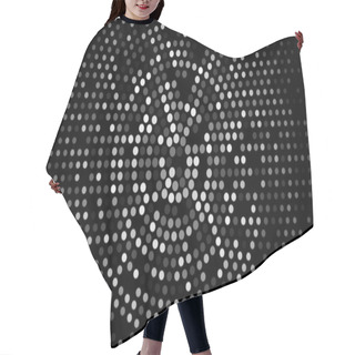 Personality  Dark Halftone Geometric Circles, Shapes. Interesting Mosaic Banner. Geometric Background With Black And White Discs. Hair Cutting Cape