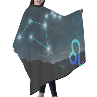 Personality  Dark Landscape With Night Starry Sky And Leo Constellation Hair Cutting Cape