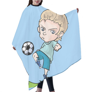 Personality  Young Soccer Player Vector Illustration  Hair Cutting Cape