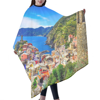 Personality  Scenic View Of Colorful Village Vernazza In Cinque Terre Hair Cutting Cape