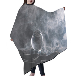 Personality  Crystal Ball On Black Textile With Smoke On Dark Background Hair Cutting Cape