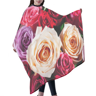 Personality  Bouquet Of Colorful Roses Hair Cutting Cape