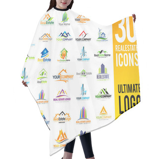 Personality  Real Estate Logo Set Hair Cutting Cape
