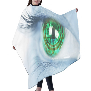 Personality  Eye Iris And Electronic Circuit Hair Cutting Cape