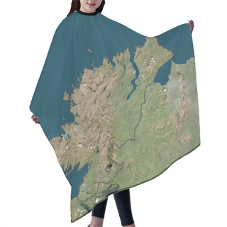 Personality  Donegal, County Of Ireland. Low Resolution Satellite Map Hair Cutting Cape