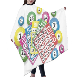 Personality  Bingo Lottery Balls And Bingo Cards Concept Vector Illustration Hair Cutting Cape