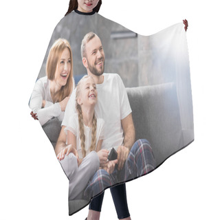 Personality  Happy Family Watching Tv Hair Cutting Cape