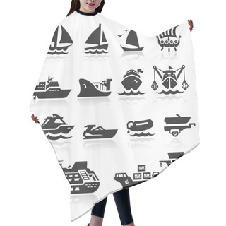 Personality  Boats Icons Set Hair Cutting Cape