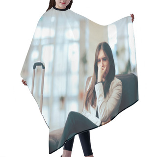 Personality  Sad Upset Woman Crying In The Airport  Hair Cutting Cape
