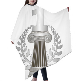 Personality  Greece Column, Laurel Wreath And Number. Eps10 Vector Illustration Hair Cutting Cape