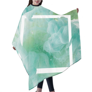 Personality  Creative Design With Flowing Turquoise Paint In White Square Frame Hair Cutting Cape