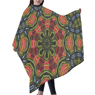 Personality  Abstract Color Pattern On Black Hair Cutting Cape