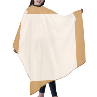 Personality  Top View Of Blank White Paper On Beige  Hair Cutting Cape
