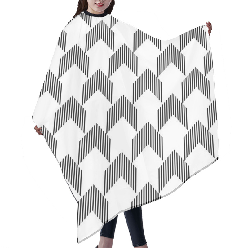 Personality   Black And White Geometric Seamless Pattern Abstract Background Hair Cutting Cape