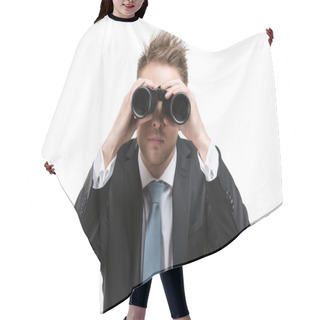 Personality  Business Man With Binocular Hair Cutting Cape