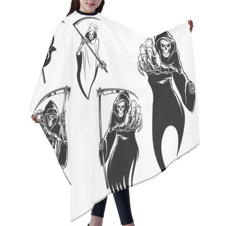 Personality  Death Skeleton Characters Hair Cutting Cape