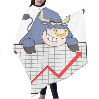 Personality  Blue Bull With Business Graph Hair Cutting Cape