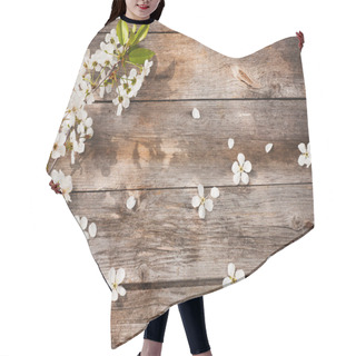 Personality  Spring Flowers On Wooden Background Hair Cutting Cape