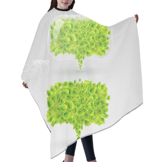 Personality  Speech Bubble Of Green Leaves. Vector Illustration. Hair Cutting Cape