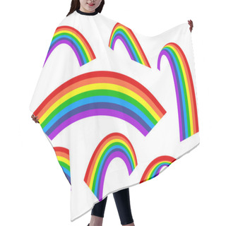 Personality  Rainbow Set. Rainbow Arch Different Styles. Hair Cutting Cape