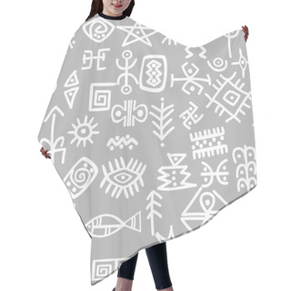 Personality  Ancient Symbols Set Seamless Hair Cutting Cape