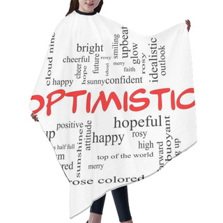 Personality  Optimistic Word Cloud Concept In Red Caps Hair Cutting Cape