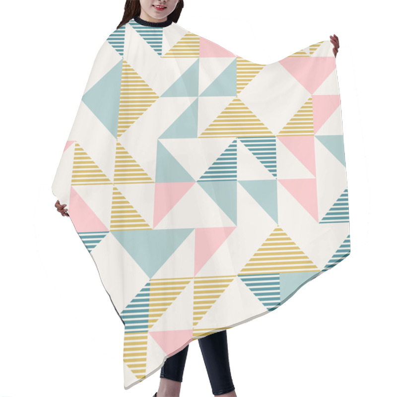 Personality  Abstract Geometry In Retro Colors, Diamond Shapes Geo Pattern Hair Cutting Cape