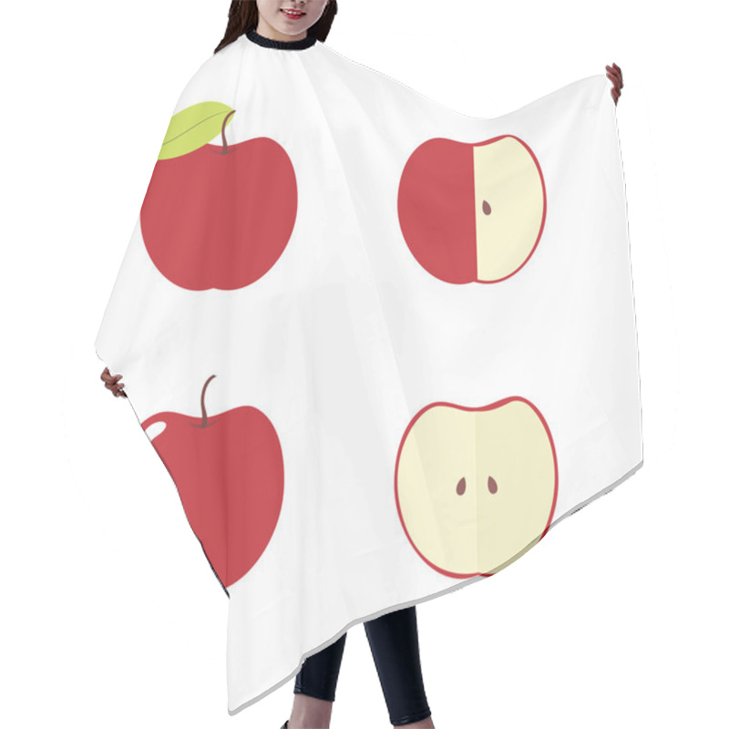 Personality  Apple, apple core, bitten, half vector icons hair cutting cape