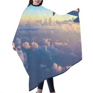 Personality  Airplane Wing On The Background Of The Sunset Sky Over Tel Aviv Hair Cutting Cape