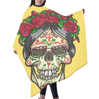 Personality  Skull With Roses, Day Of The Dead Hair Cutting Cape