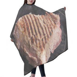 Personality  Large Piece Of Fresh Beef Meat Prepared On A Grill Pan Hair Cutting Cape