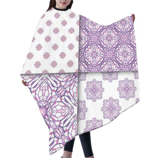 Personality  Set Of Patterns With Decorative Symmetric Oriental Ornaments Hair Cutting Cape