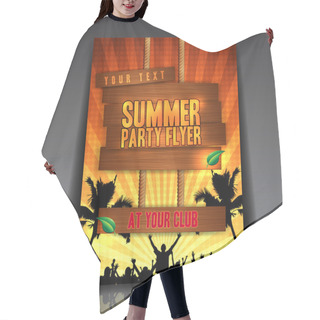 Personality  Orange Summer Party Flyer Design Hair Cutting Cape