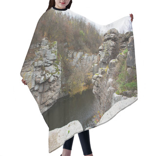 Personality  View Of Rocks And The River Of The Buksky Canyon. River And Cliff.  Hair Cutting Cape