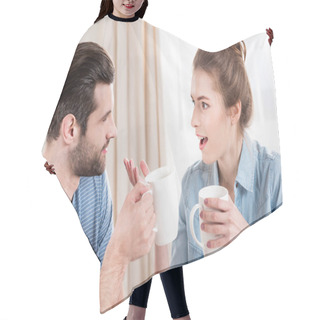 Personality  Couple Drinking Tea Hair Cutting Cape